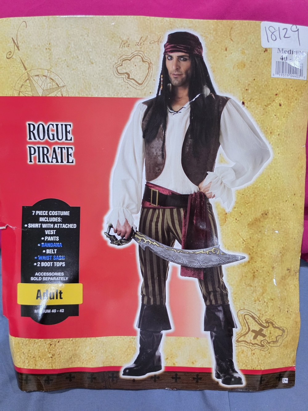 Young Man Costume - Brown & White Size Medium